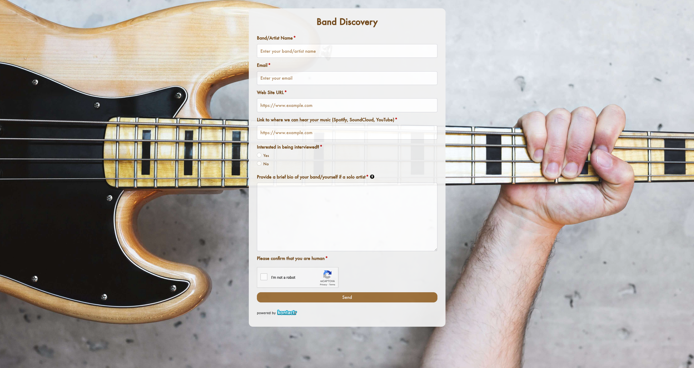 Band Discovery Form